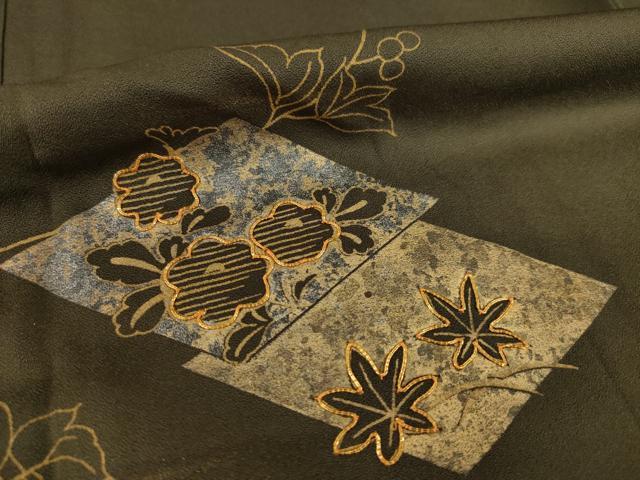 平和屋着物●訪問着 駒刺繍 花菱文 金銀彩 正絹 逸品 AABB3813ck