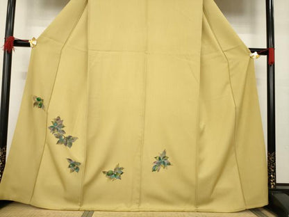 平和屋着物●訪問着　手描き　枝葉文　金彩　正絹　逸品　AABB3823ck