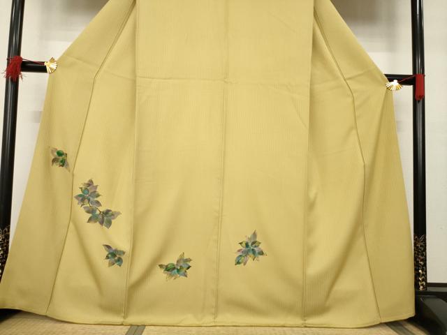 平和屋着物●訪問着　手描き　枝葉文　金彩　正絹　逸品　AABB3823ck