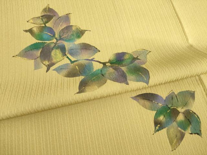 平和屋着物●訪問着　手描き　枝葉文　金彩　正絹　逸品　AABB3823ck
