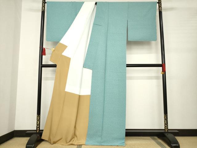 平和屋着物●加賀友禅の型染　板場友禅　坂口幸市　加賀小紋　小紋　仕覆文　正絹　逸品　AABB3824ck
