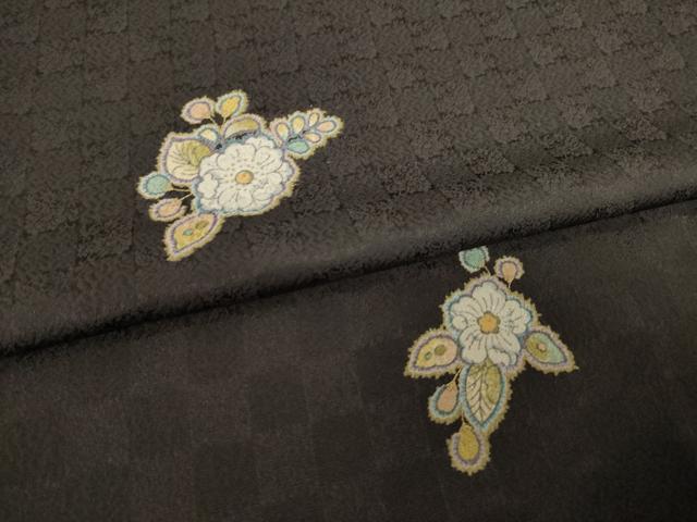平和屋着物●上質な小紋　辻が花　舞花文　正絹　逸品　AABB3828ck