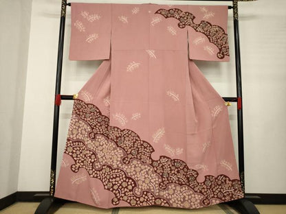平和屋着物●訪問着　辻が花　絞り　雪輪花文　正絹　逸品　AABB3845ck