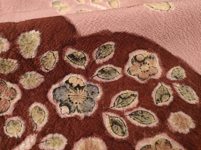 平和屋着物●訪問着　辻が花　絞り　雪輪花文　正絹　逸品　AABB3845ck