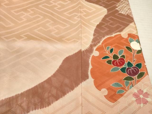 平和屋着物●豪華振袖 駒刺繍 絞り 雪輪鴛鴦花文 金彩 正絹 逸品 未使用 AABB3860ck