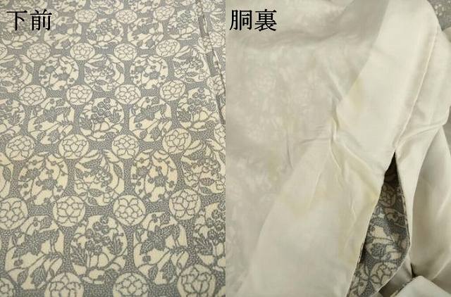 平和屋着物●訪問着　作家物　型染め　花蝶丸文　正絹　逸品　AABB3870ck