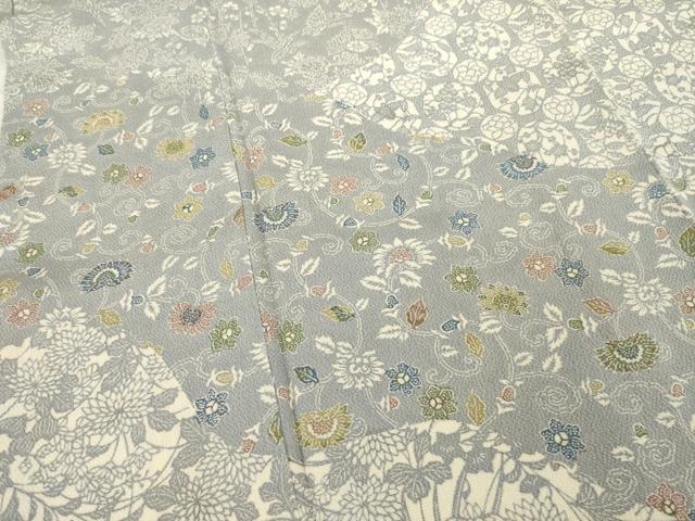 平和屋着物●訪問着　作家物　型染め　花蝶丸文　正絹　逸品　AABB3870ck