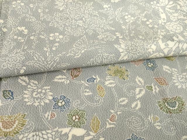 平和屋着物●訪問着　作家物　型染め　花蝶丸文　正絹　逸品　AABB3870ck