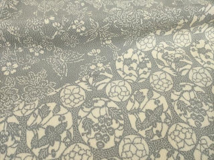 平和屋着物●訪問着　作家物　型染め　花蝶丸文　正絹　逸品　AABB3870ck