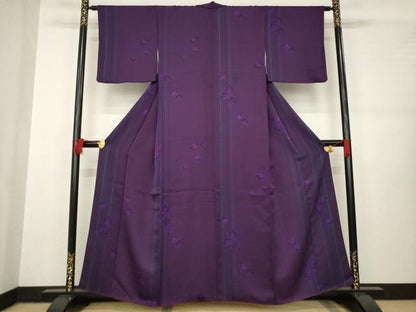 平和屋着物●上質な小紋 花間道 正絹 逸品 AABB3872ck