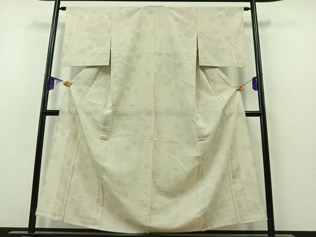 平和屋着物▽本塩沢 単衣 110亀甲 蚊絣丸文 正絹 逸品 AABB3883jh