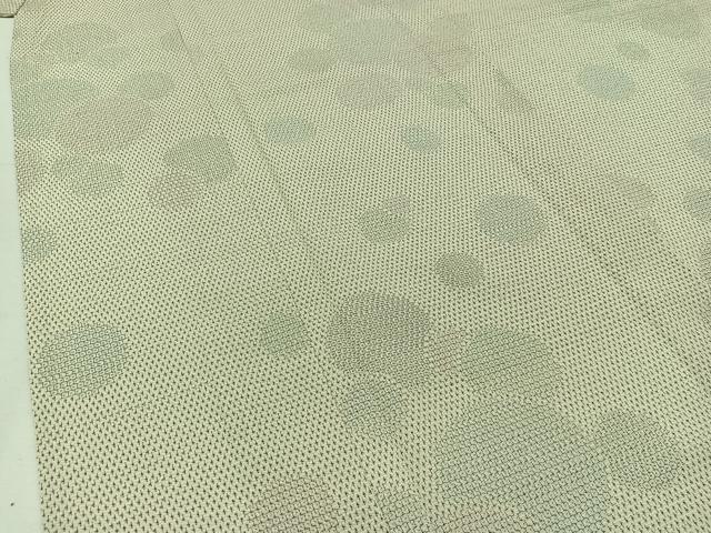 平和屋着物▽本塩沢 単衣 110亀甲 蚊絣丸文 正絹 逸品 AABB3883jh