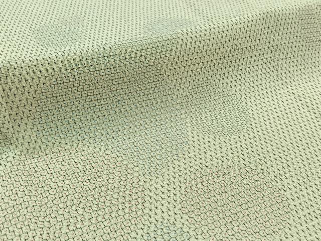 平和屋着物▽本塩沢 単衣 110亀甲 蚊絣丸文 正絹 逸品 AABB3883jh