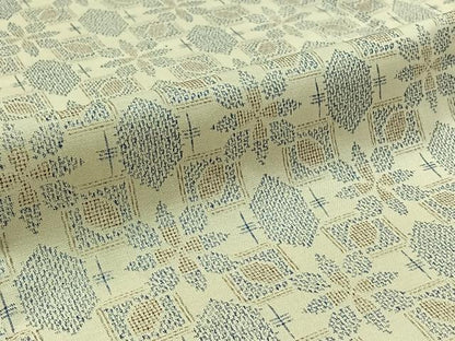 平和屋着物▽上質な紬 単衣 舞花文 正絹 逸品 AABB3884jh