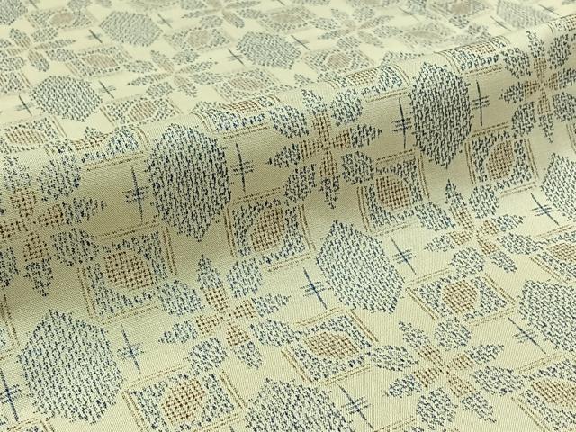 平和屋着物▽上質な紬 単衣 舞花文 正絹 逸品 AABB3884jh