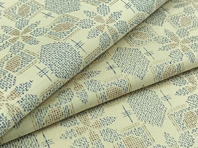 平和屋着物▽上質な紬 単衣 舞花文 正絹 逸品 AABB3884jh