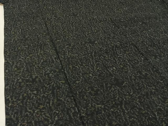 平和屋着物▽上質な紬　単衣　更紗花文　正絹　逸品　AABB3886jh