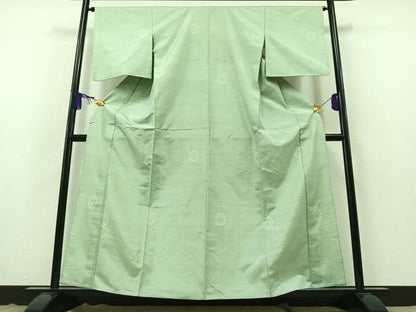 平和屋着物▽本場大島紬 単衣 地空き 片輪車文 総絣 正絹 逸品 AABB3887jh