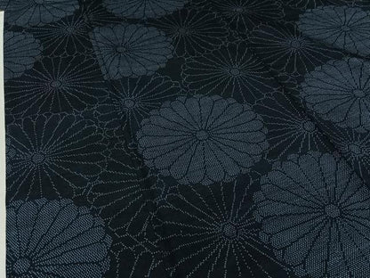平和屋着物▽結城紬 単衣 菊文 正絹 逸品 AABB3890jh
