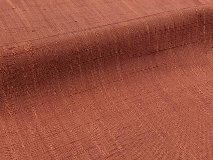 平和屋着物▽上質な紬 単衣 長春色 正絹 逸品 AABB3893jh