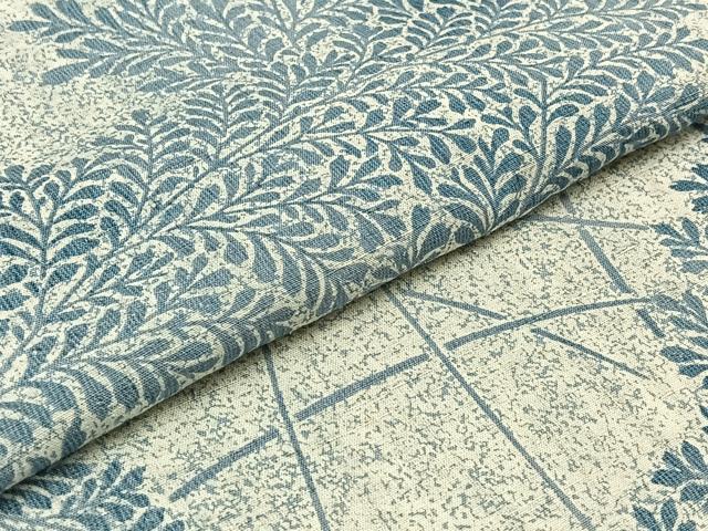 平和屋着物▽上質な紬 単衣 枝葉文 正絹 逸品 AABB3896jh