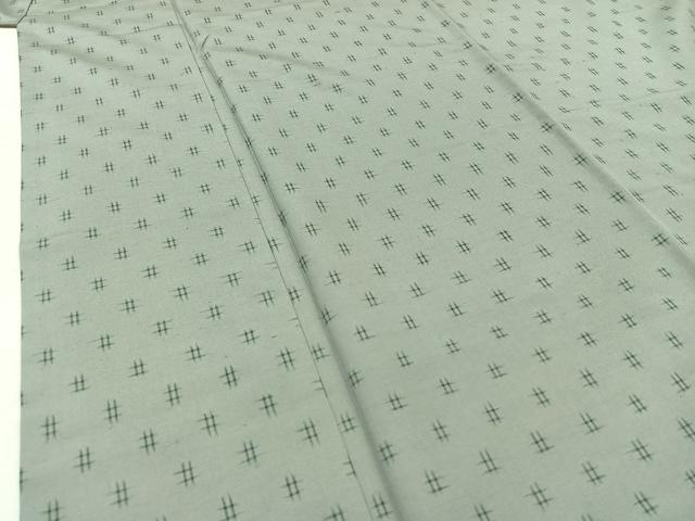 平和屋着物▽上質な紬 単衣 絣文様 正絹 逸品 AABB3899jh