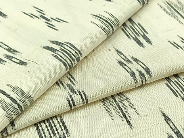 平和屋着物▽上質な紬 単衣 琉球絣文様 正絹 逸品 AABB3900jh