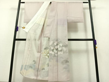 平和屋着物▽豪華色留袖 無双 紗袷 紗×紗 地紙花文 金銀彩 正絹 逸品 AABB3901jh