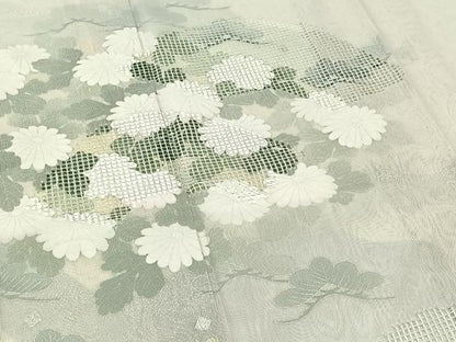 平和屋着物▽豪華色留袖 無双 紗袷 紗×紗 地紙花文 金銀彩 正絹 逸品 AABB3901jh