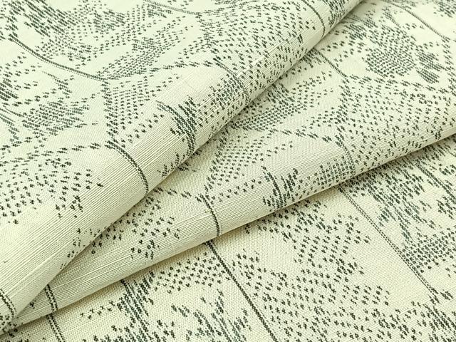 平和屋着物▽上質な紬 単衣 亀甲花文 正絹 逸品 AABB3904jh