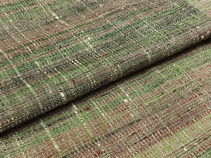 平和屋着物▽上質な紬 単衣 横段文 正絹 逸品 AABB3906jh