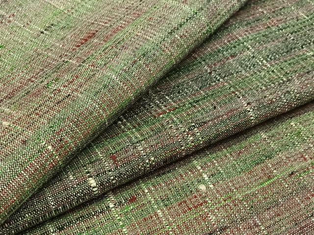 平和屋着物▽上質な紬 単衣 横段文 正絹 逸品 AABB3906jh