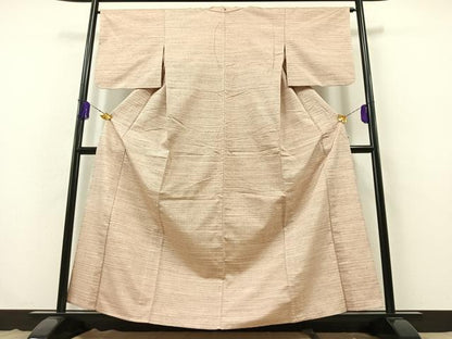 平和屋着物▽上質な紬 単衣 横段文 正絹 逸品 AABB3911jh