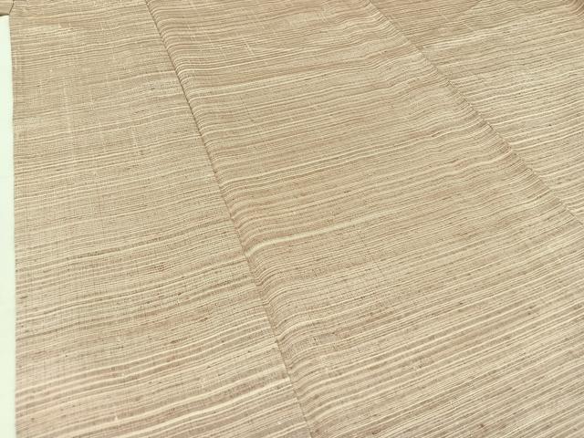 平和屋着物▽上質な紬 単衣 横段文 正絹 逸品 AABB3911jh
