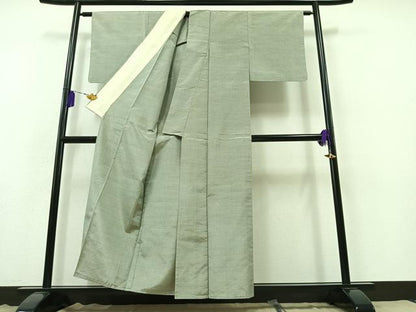 平和屋着物▽上質な紬　単衣　霞文　正絹　逸品　AABB3912jh