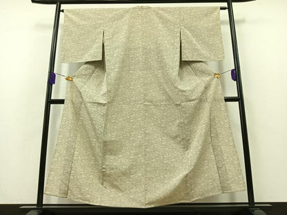 平和屋着物▽お召 単衣 流水文 正絹 逸品 AABB3916jh