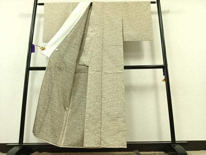 平和屋着物▽お召 単衣 流水文 正絹 逸品 AABB3916jh