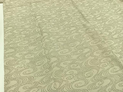 平和屋着物▽お召 単衣 流水文 正絹 逸品 AABB3916jh
