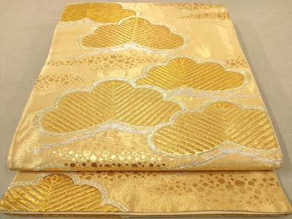 平和屋着物◎六通柄袋帯　枝松文　金銀糸　正絹　逸品　AABB3985dt