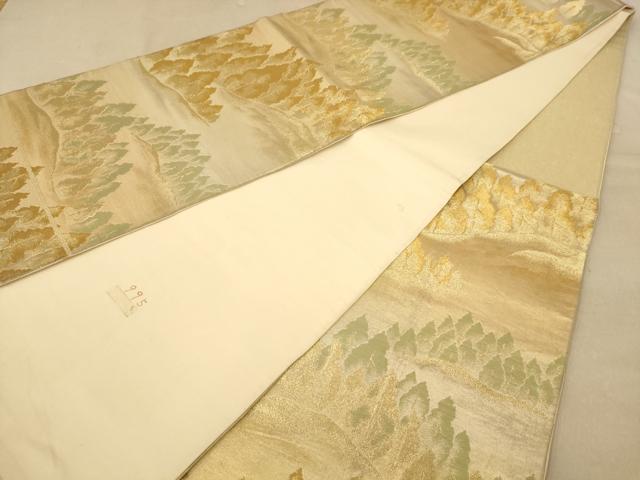 平和屋着物◎六通柄袋帯　樹林文　金糸　正絹　逸品　AABB3991dt
