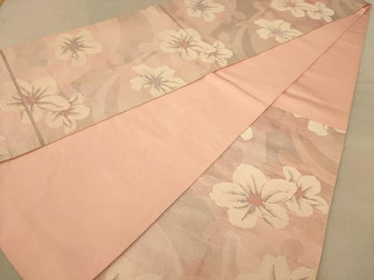 平和屋着物◎六通柄袋帯　草花文　銀糸　正絹　逸品　AABB3994dt
