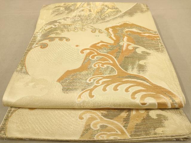 平和屋着物◎六通柄　京袋帯　立波文　金糸　正絹　逸品　AABB3999dt