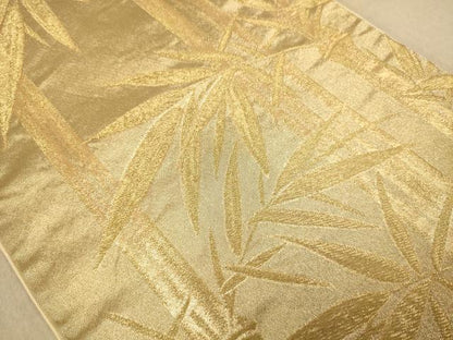 平和屋着物◎六通柄袋帯　笹竹文　金糸　正絹　逸品　AABB4002dt