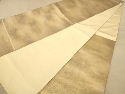 平和屋着物◎六通柄袋帯　霞文　引箔　正絹　逸品　AABB4012dt