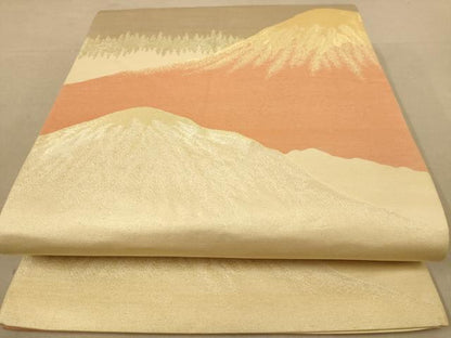 平和屋着物◎六通柄袋帯　遠山風景文　金銀糸　正絹　逸品　AABB4015dt