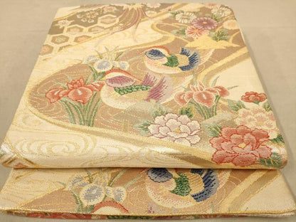 平和屋着物◎佐賀錦　六通柄袋帯　瑞鳳慶賀文　金銀糸　正絹　逸品　AABB4022dt
