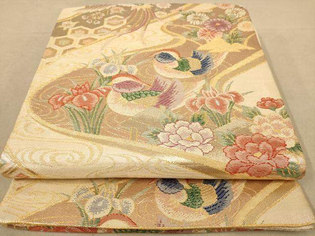 平和屋着物◎佐賀錦　六通柄袋帯　瑞鳳慶賀文　金銀糸　正絹　逸品　AABB4022dt