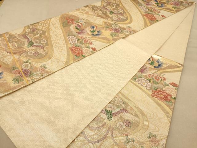 平和屋着物◎佐賀錦　六通柄袋帯　瑞鳳慶賀文　金銀糸　正絹　逸品　AABB4022dt