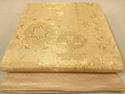 平和屋着物◎六通柄袋帯　舞花文　金糸　正絹　逸品　AABB4032dt