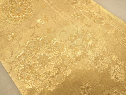 平和屋着物◎六通柄袋帯　舞花文　金糸　正絹　逸品　AABB4032dt